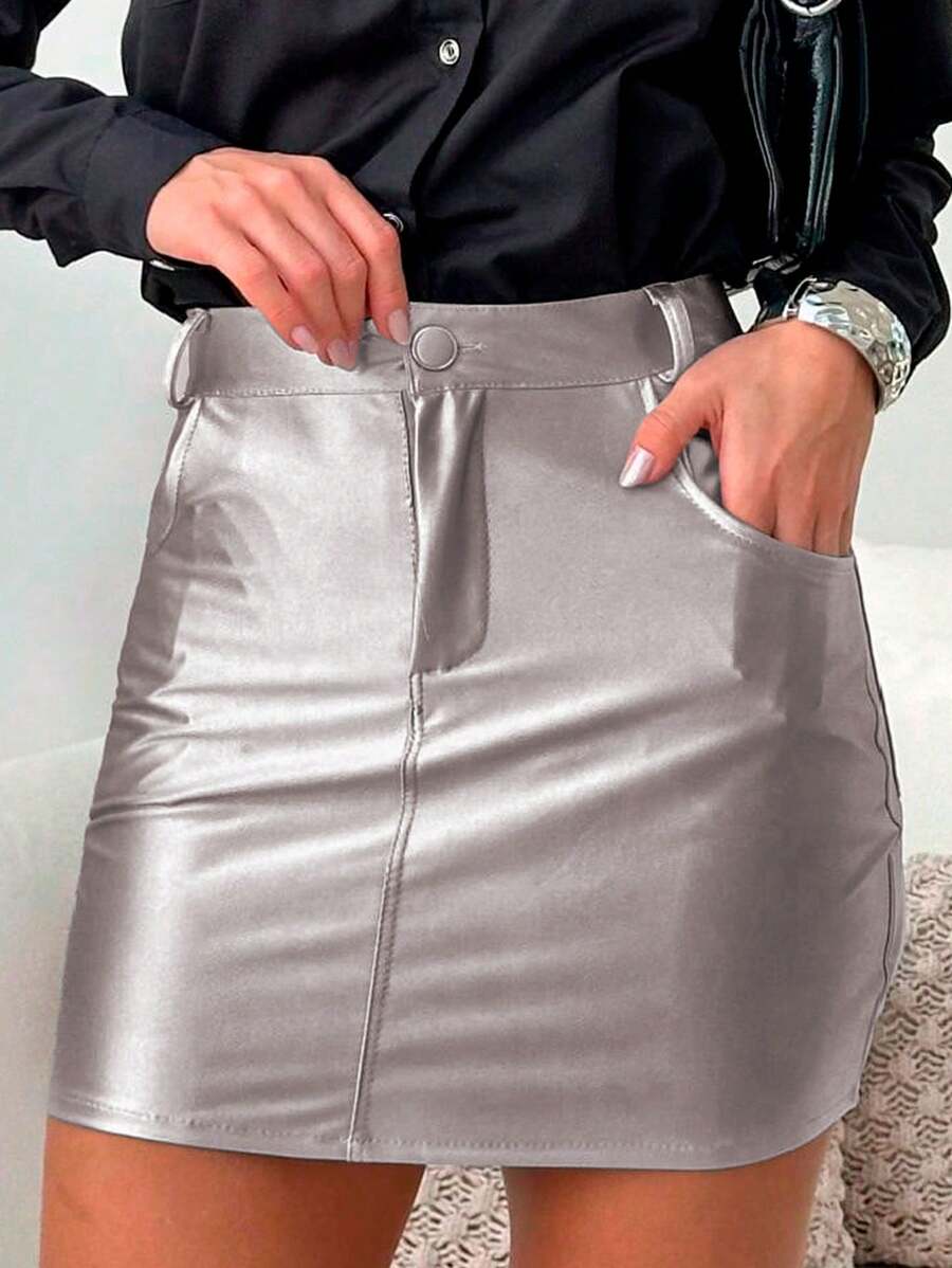 Women Skirts - Silver - View 1