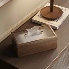 1pc Walnut Wooden Tissue Box Holder, Luxury Napkin Dispenser For Home Gatherings And Dining Tables, With Acrylic Striped Decor, Home Stuff, Table, Home Decorations, Home Organization And Storage, Room Decor, Room Decor Bedroom, Kitchen Accessories, Kitchen Tools, Organizer Kitchen, Travel, Holiday,Tissue Box Holder,Napkin Holder,Festival Family Gathering,Kitchen Dining Table DecorFor Home Kitchen Bedroom Living Room Dining Room, Home Decoration Accessories, Decorative Box,Women Wedding Gift,Summer Travel Holiday Festival Must-Have