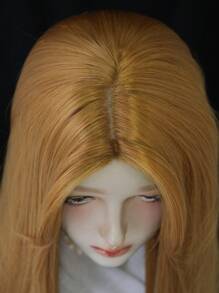 7JHH WIGS 女款長髮公主假髮 44英吋超長直髮假髮附瀏海 合成纖維耐熱假髮 適合女孩萬聖節派對 Cosplay 化裝舞會使用 - 金色 - 查看 10