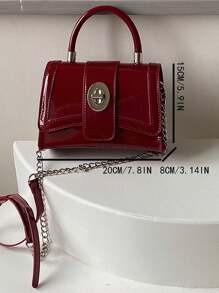 优雅时尚鳄鱼纹休闲百搭单肩斜挎包 - 酒紅色 - 查看 2