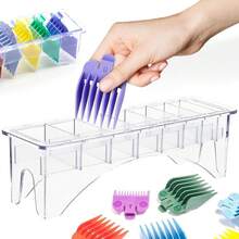 1 pieza Organizador de peine para cortadora de pelo en negro, Soporte de almacenamiento con rejilla de 8/10 para peines guía de cortadora de pelo universal - Blanco - Ver 4