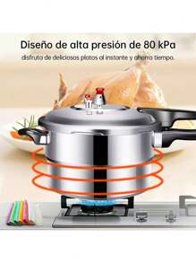 Olla a Presión Instant Pot de Gran Capacidad y Alta Calidad de 7 Litros con Vaporera de Hoja de Combustible - Plateado - Ver 5