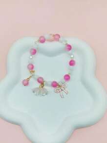 1/5 件可爱多巴胺铃兰蝴蝶结设计简约清新学生友谊手链 - 均碼 - 查看 12