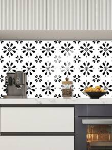 10片装几何格子图案印花PVC仿瓷砖家装墙贴墙纸壁纸DIY拼接自粘墙饰自粘防脏遮丑厨房卫生间客厅房间墙壁电视背景空间美化装饰 装修贴纸可撕墙板 墙纸壁纸 春季装修用品 焕新家居 拉玛装饰贴纸