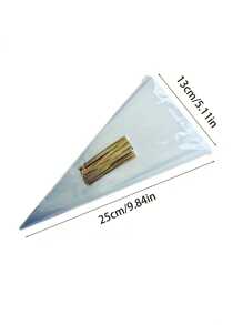 50/100pcs Clear Cone Shaped Cellophane Bags With Golden Twist Ties - Perfect For Packaging Popcorn, Candy, And Food Gifts - Reusable, Durable, And Easy To Use - Ideal For Small Business, Baking Shop, And Party Supplies - Multicolor - View 13