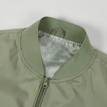 Men's Bomber Jacket Fashion Stylish Lightweight Windbreaker Spring Fall Casual Jackets For Men - Olive Green - View 3