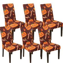 1 Stück/4 Stücke/6 Stücke Stuhlbezüge mit Weihnachtsmann Muster als Weihnachtsdekoration, weicher universell passender Schreibtisch Bezug, abnehmbar und waschbar Anti-Staub Stretch Stuhlschutz