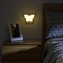 Lumière nocturne papillon LED en ABS avec capteur photocellule et éclairage, pour chambre à coucher, couloir, hall d'entrée, salle de bain, prise de type C UE