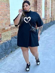 Oversize Plus Size T-Shirts Basic 100% Cotton Blouse Promotion - 黑與白 - 查看 2