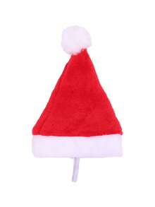 1pc Christmas Decoration Pet Christmas Hat Dog Small Plush Hat - Red - View 8