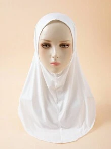 1 件女士柔软弹力莫代尔头巾，纯色多功能户外头带长袍配饰日常帽子女士面纱 - 彩色 - 查看 19