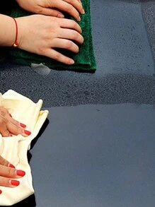 Drying Towel, 1pc Small 11.8" X 11.8" Thick Deerskin Cloth, Anti-Scratch Car Cleaning Cloth, Deer/Suede Leather Rag - Beige - View 3