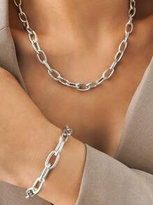 2pcs Stainless Steel DIY Necklace Bracelet Fine Minimalist Single Chain Necklace Fine Colorfast High Quality Adjustable Necklace For Women Jewelry