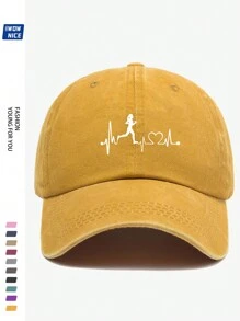 女士运动健身印花棒球帽，适合户外、休闲、购物、露营、纯色、可调节尺寸、适合打高尔夫、运动、四季、帽子、生日礼物、情人节礼物 - A - 查看 10