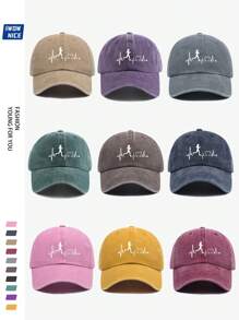 女士运动健身印花棒球帽，适合户外、休闲、购物、露营、纯色、可调节尺寸、适合打高尔夫、运动、四季、帽子、生日礼物、情人节礼物 - A - 查看 2