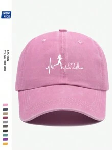 女士运动健身印花棒球帽，适合户外、休闲、购物、露营、纯色、可调节尺寸、适合打高尔夫、运动、四季、帽子、生日礼物、情人节礼物 - A - 查看 9