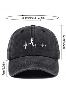 女士运动健身印花棒球帽，适合户外、休闲、购物、露营、纯色、可调节尺寸、适合打高尔夫、运动、四季、帽子、生日礼物、情人节礼物 - A - 查看 3