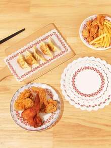 50 piezas Papel de pergamino con encaje estampado, papel absorbente de grasa para hornear y freír en la cocina