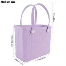 Medium Beach Bag Rubber Tote Bag - Waterproof Travel Bag For Women Washable Tote Bag Handbag For Sports Beach Market Pool - hồ xanh - Xem 2