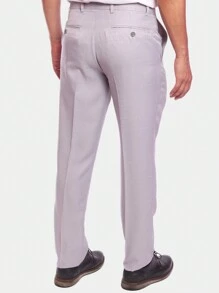 Original Plaid Microfiber Dress Pants For Men - Xám - Xem 5