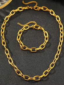 2pcs Stainless Steel DIY Necklace Bracelet Fine Minimalist Single Chain Necklace Fine Colorfast High Quality Adjustable Necklace For Women Jewelry