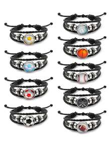 1pc Fashion PU Polyurethane Football Decorative Bracelet For Boys Daily Decoration, Jewelry Gifts And Party - Multicolor - View 2