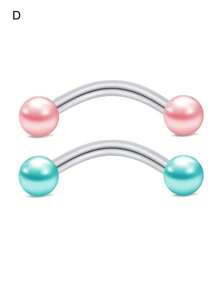 2Pcs 16G Stainless Steel Daith Rook Earring 8mm Curved Barbell Eyebrow Rings Piercing Jewelry For Women Men - Multicolor - View 18