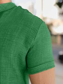 Men Shirts - 軍綠色 - 查看 4