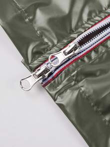 Giolshon Women's Casual Hooded Down Jacket With Pockets, Lightweight Quilted Coat With Faux Fur Lining, Suitable For Spring/Autumn/Winter Daily Wear - Green - View 8