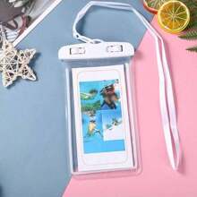 1/4pcs White Outdoor Sports Swimming Floating PVC Luminous Mobile Phone Waterproof Bag Underwater Photo Clear Mobile Phone Waterproof Protective Cover - White - View 12