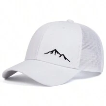 1pc Men's Mountain Embroidery Mesh Baseball Cap, Adjustable Outdoor Sun Protection Hat For Spring, Autumn, Travel, Beach, Party - Multicolor - View 9