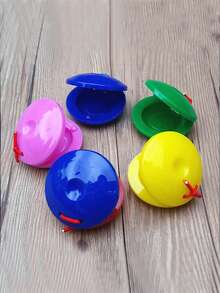 2pcs Children Percussion Instruments ABS Plastic Castanets Early Education Teaching Aids Round Castanet Toys - Multicolor - View 3