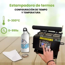 Maquina Sublimadora Estampadora para Decorar Termos Botellas Doble Tazas - Negro - Ver 7