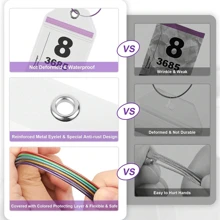 8/4/1 件邮轮行李标签夹，适用于皇家加勒比和名人邮轮行李标签夹，足够大，可容纳带有特殊拉链密封和钢圈的标签，透明可重复使用旅行必需品旅行袋、行李箱旅行装备返校旅行带拉链密封和钢圈，拉链密封和钢圈包，适用于学校学校配件学校用品