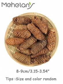 6Pcs/Pack Brown Artificial Pine Cones, Big Christmas Pine Cone Ornaments,Big Spruce Pine Cones For Xmas Garland Decor,Fall Garland,Christmas Thanksgiving Decor,Home Accent Decor,Fall Party Decor,Garden Decor,Rattan Decor,Wedding Decor