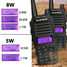 2PCS 2024 Baofeng USB UV-82 2000mAh Dual Ptt Walkie Talkie Draagbare Twee Manier Radio Vhf Uhf Ham Cb Radio Station UV82 Jacht Transceiver