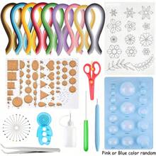 4/13/19 Stück Papier-Quilling-Kits, Papier-Quilling-Streifen, Papier-Quilling-Stift, Vorlagenplatte, Papierhandwerkszeug für DIY-Zeichnung und Handwerk