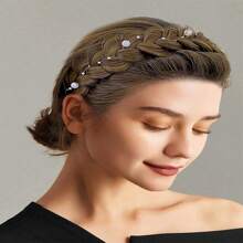 女士新款四股辫发饰，扭绳编织发箍带齿，手工制作，宽版，防滑，高温丝材质，高端时尚，发箍，发圈发带，发饰，头饰 - 多色 - 查看 8