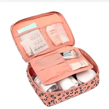 Toiletry Bag Organizer Travel Suitcase Makeup Object Feminine Bag With Divider - Pink - View 3