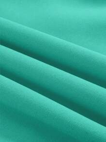 1pc Women Customized Pattern Long Sleeve Drawstring Casual Regular Hooded Sweatshirt - Mint Green - View 9