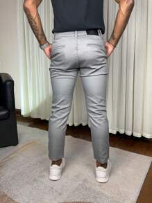 Men's Thin Skinny Sport Pants With Knife Pocket - 淺灰色 - 查看 3