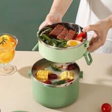 Caja de almuerzo de unicolor para estudiantes, contenedor de comida de transporte conveniente