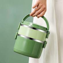 Caja de almuerzo de unicolor para estudiantes, contenedor de comida de transporte conveniente