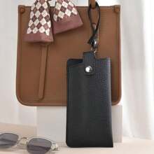 1pc Luxury Women's Eyeglass Case Leather Soft Holder Pocket Cases Slim Travel Pouch For Sunglasses Eyeglasses Reader Eyewear - Multiple Colors - View 3