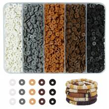 2000 buc Kit margele de argilă 5 grile 6 mm margele distanțiere polimerice de culoare curcubeu pentru fabricarea de bijuterii DIY colier brățară cercei pandantiv