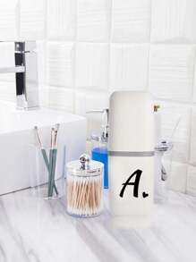 1 hộp đựng bàn chải đánh răng di động hình trái tim màu đen có chữ cái A-Z, giữ cho bàn chải đánh răng của bạn sạch sẽ và tiện lợi khi di chuyển! Hộp đựng bàn chải đánh răng du lịch, hộp đựng cốc đựng bàn chải đánh răng di động, thích hợp cho du lịch, cắm trại, công tác và trường học, cốc đựng bàn chải đánh răng đa năng, cốc rửa mặt du lịch, bộ đựng bàn chải đánh răng và đồ dùng vệ sinh cá nhân, hộp đựng đồ dùng vệ sinh cá nhân tối giản, đồ dùng thiết yếu khi đi du lịch, phụ kiện phòng tắm, đồ gia dụng và đồ dùng lưu trữ - trắng - Xem 4