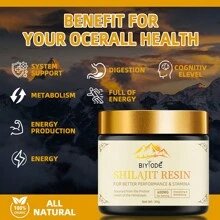 Resina De Shilajit Biyode Natural Pura Orgánica Del Himalaya 600mg - Amarillo - Ver 2