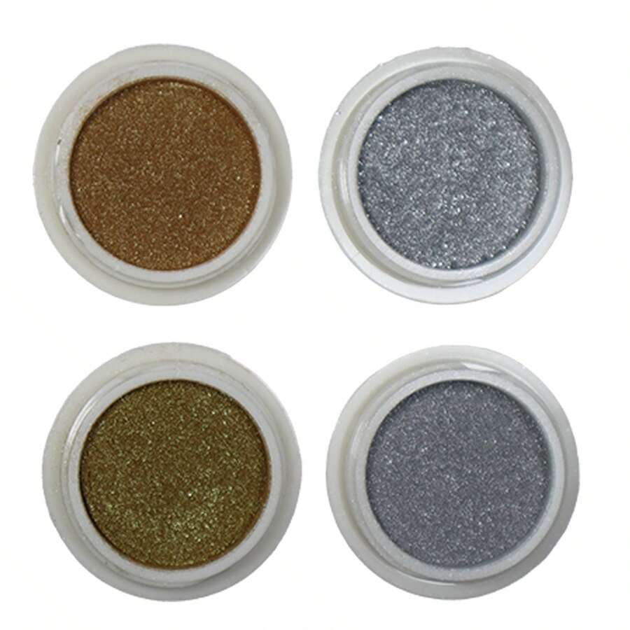 Chic & Fun 4-Unit Chameleon Mirror Pearlescent Nail Art Kit - Silver+Gold - View 1
