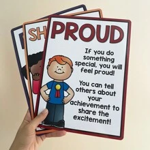 10 Carteles educativos de inglés sobre emociones para niños en edad preescolar, carteles de desarrollo infantil divertido y de aprendizaje para que los niños crezcan - Multicolor - Ver 8