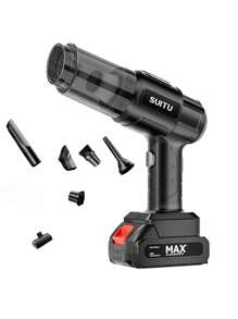SUITU Máy hút bụi ô tô, Máy hút bụi cầm tay không dây mini gia đình, Công suất hút lớn, Hoạt động liên tục lâu dài, Thổi và hút ướt và khô đa năng, Sản phẩm ô tô đa năng dùng cho gia đình và xe hơi, Máy thổi bụi máy tính lớn cho ô tô/bàn phím/văn phòng/nhà, Lông thú cưng. Quà tặng ngày lễ - màu đen - Xem 9